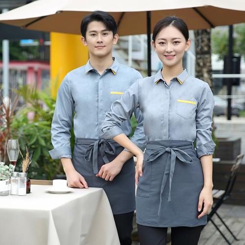 0成交89件新火锅奶茶服务员工作服衬衫女西餐厅餐饮咖啡厅烘焙店长袖